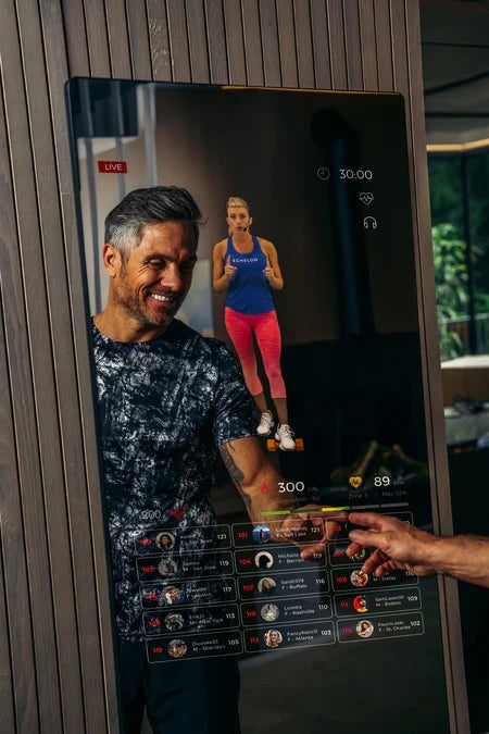 Man riding an Echelon fitness bike