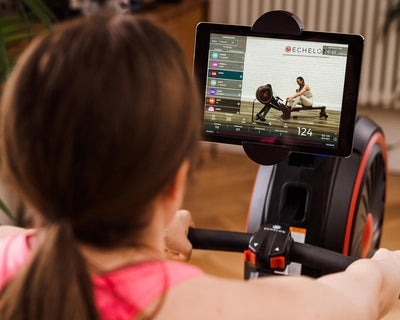 Echelon cycling class on a connect bike